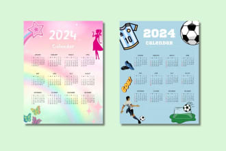design an attractive kids calendar