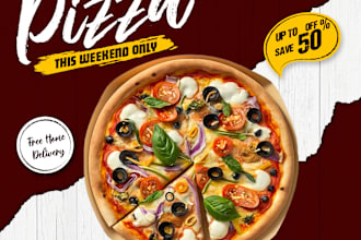 create social media, instagram post and food poster, food banner product