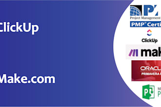 setup, and train your team on clickup and make integromat
