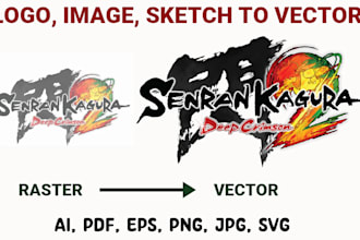trace, vectorize, convert, logo, image, sketch to vector with 4 hour
