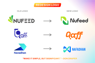 redesign, revamp, retrace or modify for your current logo