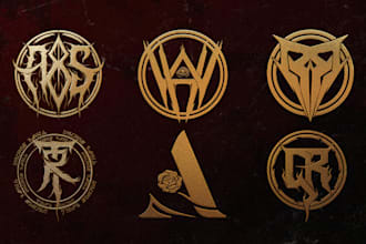 design deathmetal, metalcore icon symbol and emblem for band