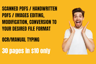 convert ocr modify scanned handwritten pdfs to editable word document conversion