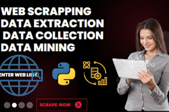 do web scraping, data extraction mining using python