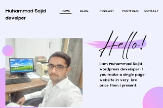 design a modern wordpress landing page and single page website