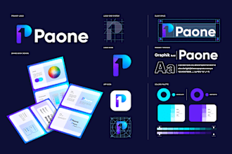 create trendy minimalist logo with brand style guides and brand identity