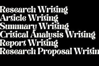 write quality research, synopsis, article and paper on any topic