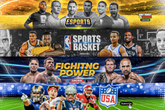 make youtube banner and logo, sports ,ufc,soccer,nfl,fitness,football,basketball