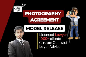 write photography contract, model release, license agreement