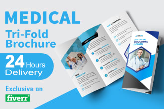 design medical, healthcare, home care pdf trifold bifold brochure, flyer
