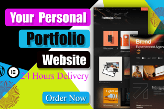 create a  modern wordpress portfolio website for personal use