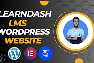 create wordpress lms elearning learndash website using elementor