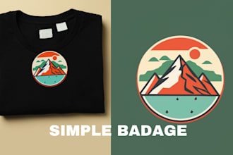 create ai design retro, vintage art, and illustration badge