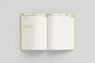 design a minimalist and elegant planner or journal