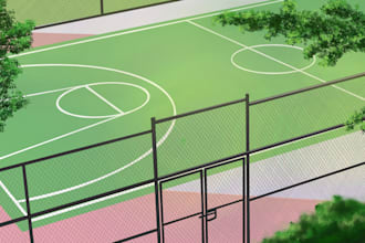create professional animation background for games or anime