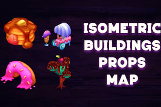 create isometric map, buildings and props