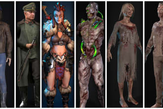 do 3d game character and creature for your game