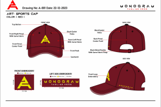 make a customized cap and hat tech pack with your details