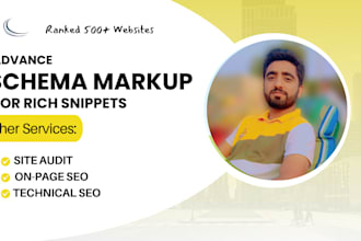 do schema markup setup, rich snippets technical onpage SEO for wp  shopify sites