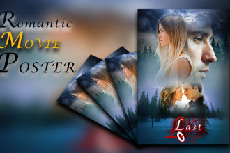 do professional romantic movie or film poster