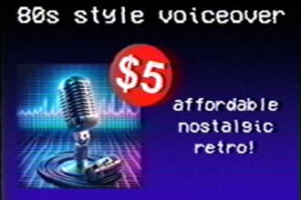 create a realistic 80s style voiceover using ai