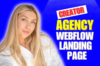 make responsive webflow landing page for creator agencies