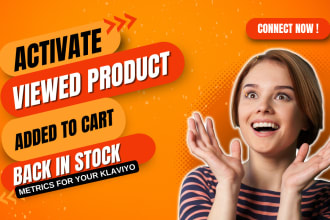 activate klaviyo added to cart, viewed product event and install back in stock