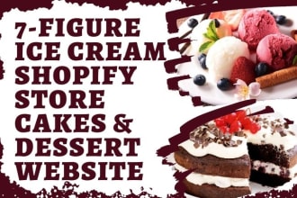 design money making ice cream shopify store cookies store cakes dessert website