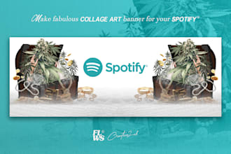 do fabulous collage art for your spotify and youtube banner
