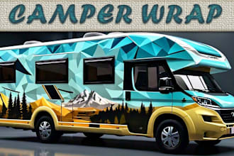 design professional and unique caravan wrap, camper wrap, trailer wrap design