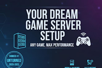 setup a minecraft,unturned,project zomboid server for you