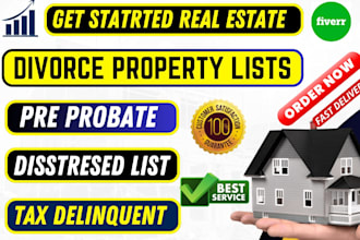 do divorce leads disstresd properties list with skip trace