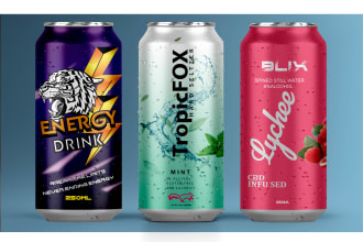 do label for beverage juice energy drinks can water and beer