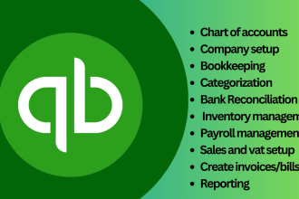 your monthly bookkeeper accountant on quickbooks