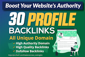 provide 30 profile backlinks boost your website top ranking