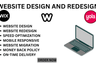 design weebly website, yola and wix design