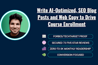 write ai optimized, SEO blog posts and web copy to drive course enrollment