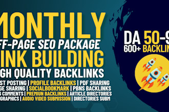 do monthly off page seo package HQ link building