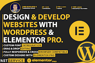 design and develop websites with wordpress elementor pro