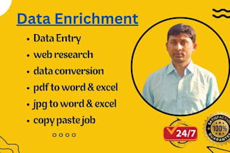 perform data enrichment, data entry and data collection