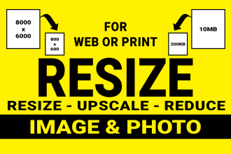 resize, upscale, reduce image size for web or print