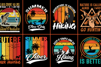 create custom t shirt design, hunting t shirt, hiking, and summer t shirt design