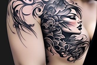 custom an abstract black tattoo design