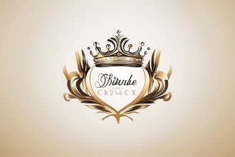 design vintage luxury fashion, jewelry, crown, monogram, clothing boutique logo