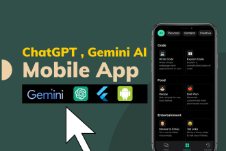 create a stunning ai mobile app or chatbot by chatgpt, gemini, dalle, flutter