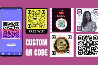 deliver a custom qr code design featuring your logo in just 2 hours
