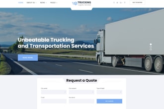 design trucking website with quote forms and tracking system