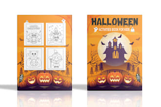 design kids coloring, activity book cover for KDP amazon and printing services
