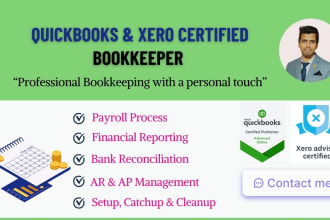 assist with quickbooks or xero monthly bookkeeping
