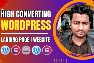 design wordpress website squeeze page landing page header footer elementor pro